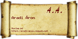 Aradi Áron névjegykártya