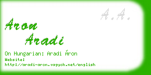 aron aradi business card